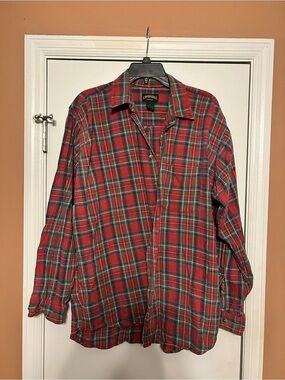 Cambridge Classics Plaid Flannel Shirt Men’s XL Red Green 100% Cotton